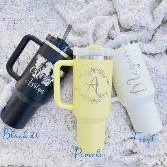 Stanley Quencher H2.0 Tumbler: Laser Engraved Stainless Steel, 30oz/40oz - Picture 7 of 8